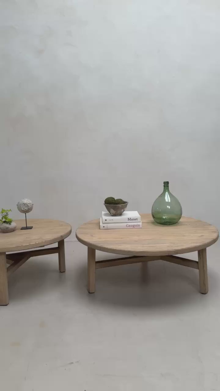 Reclaimed round rustic coffee table | Nuffield