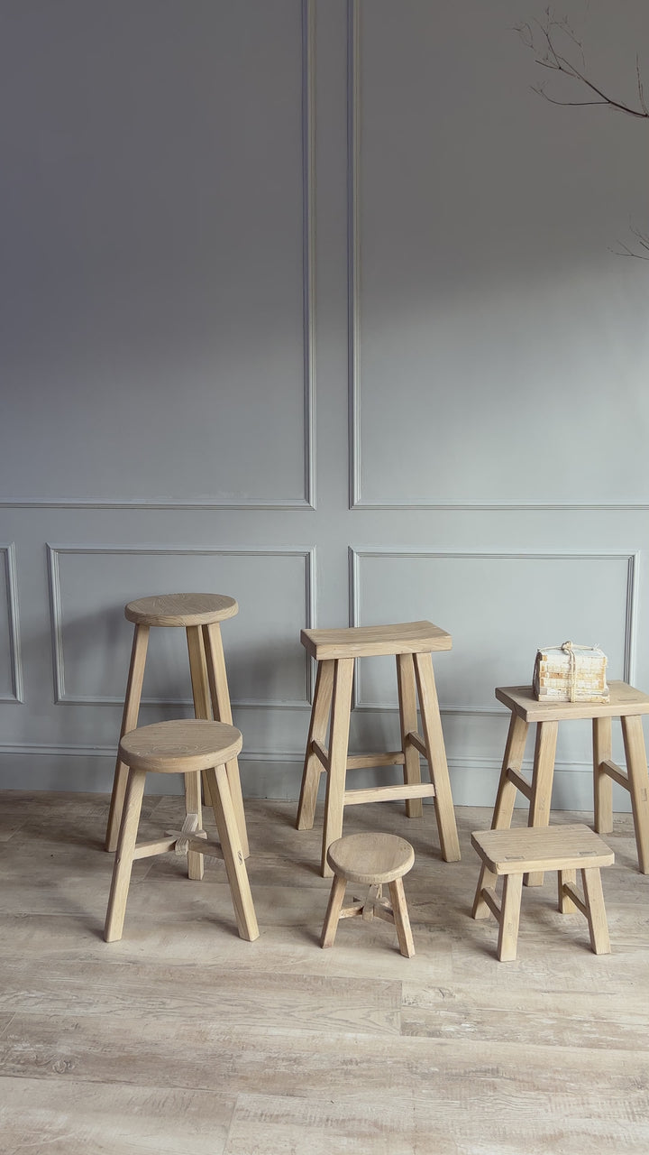 Reclaimed Elm Wood Stool | Dorset