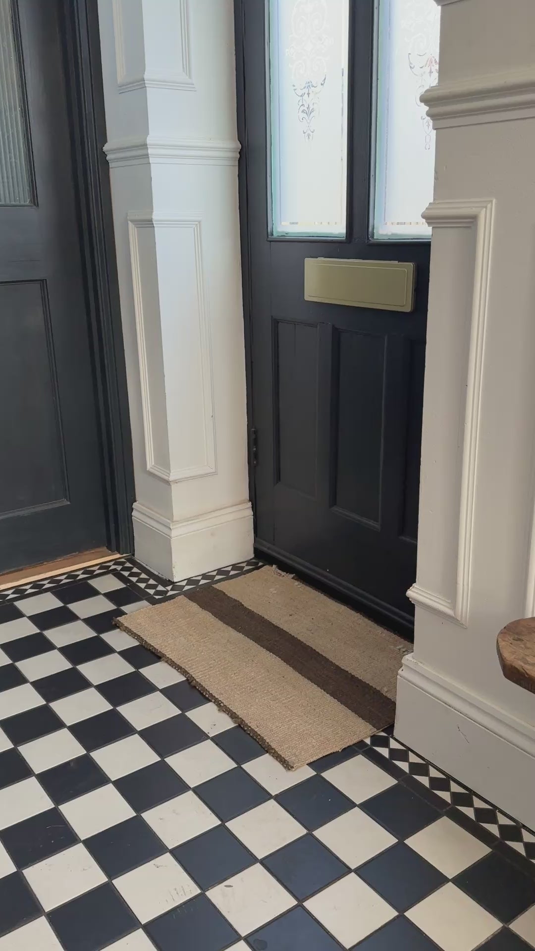 Vintage woven stripe door mat