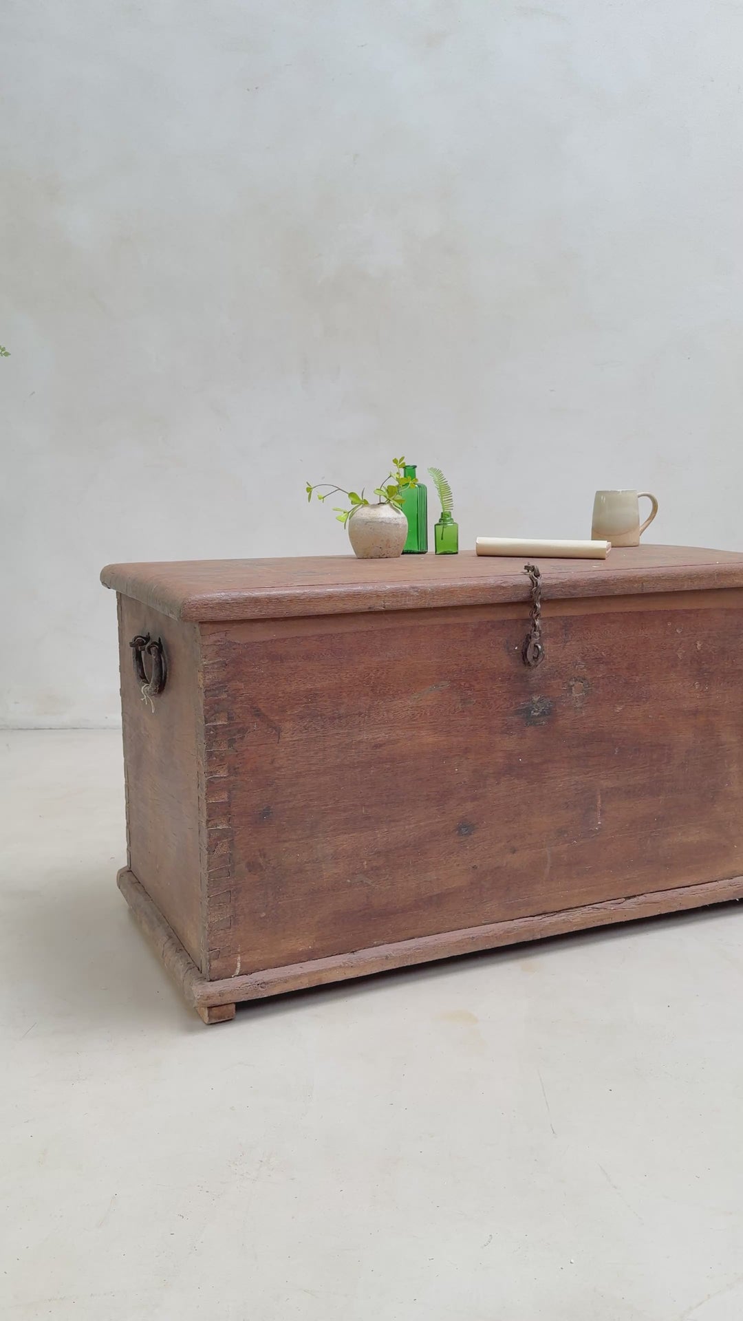 Antique solid teak blanket box storage trunk | Bray