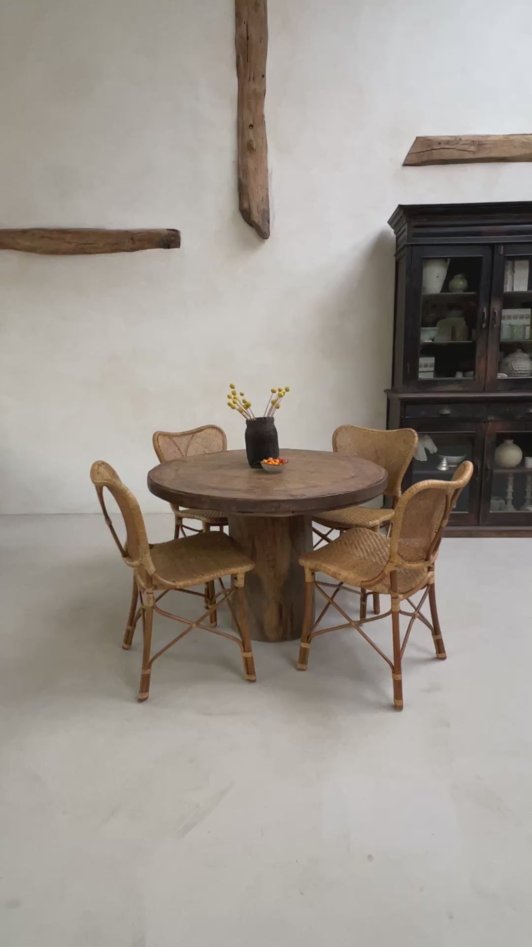 Salvaged Teak Round Dining Table