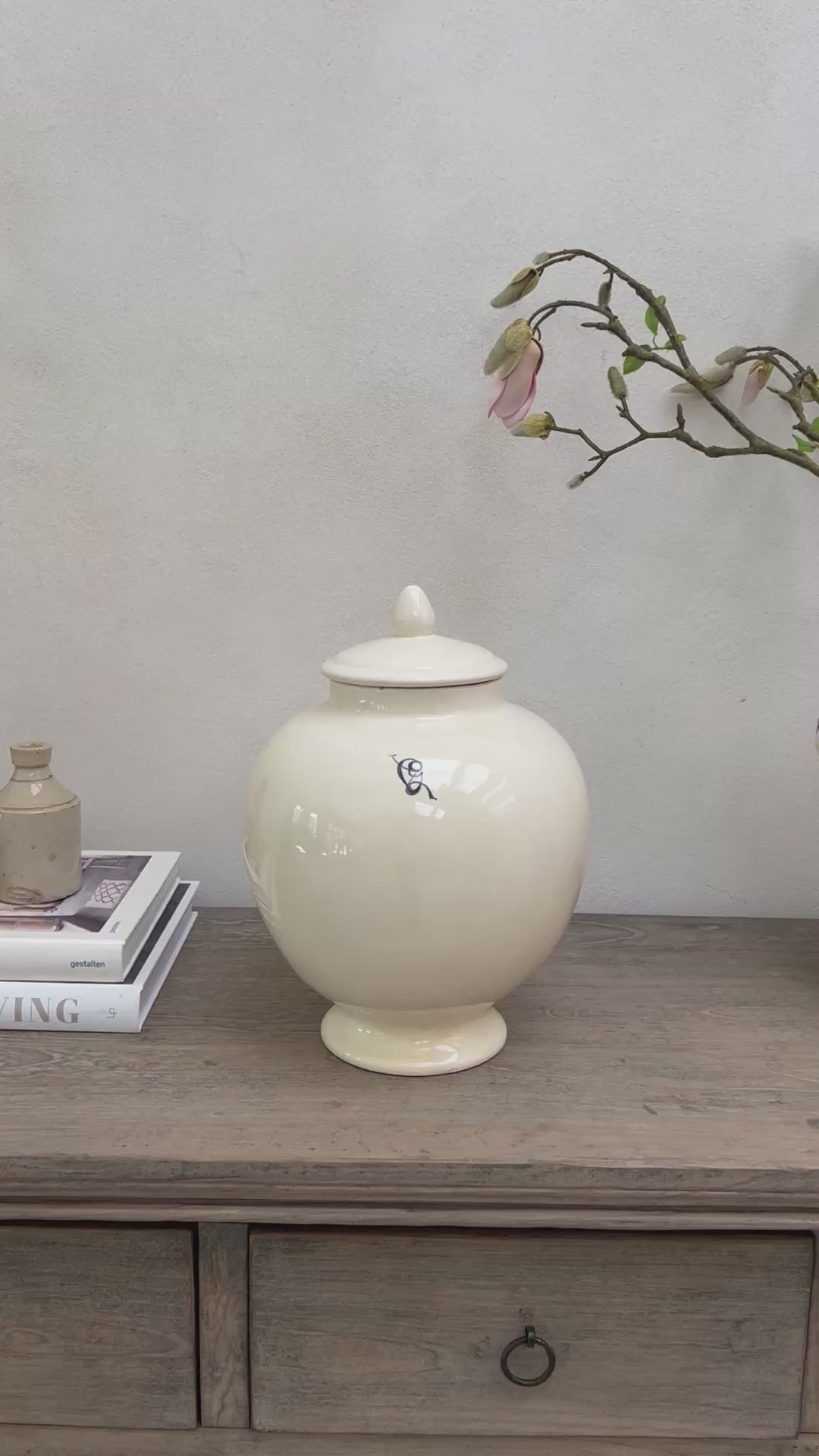Antique White Italian Apothecary Jar