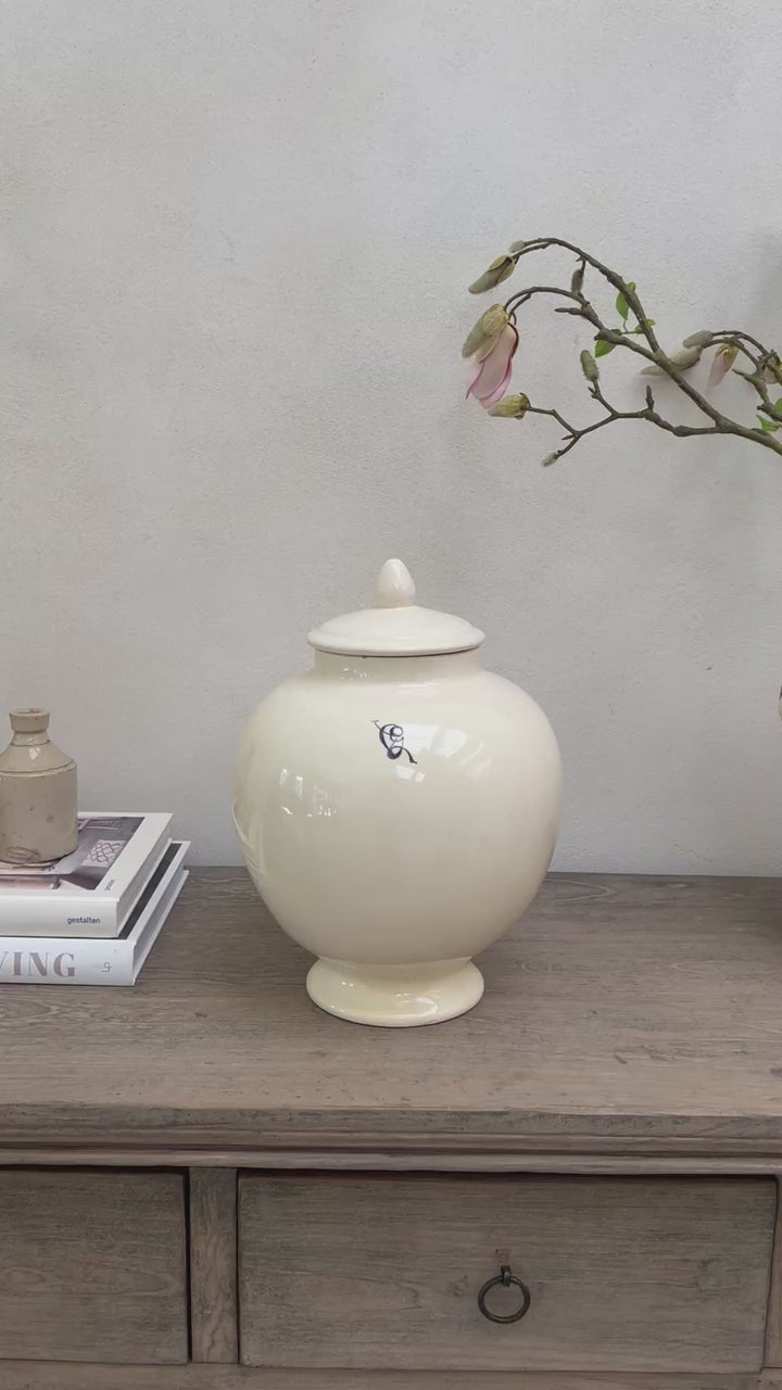 Antique White Italian Apothecary Jar
