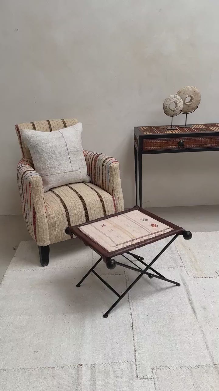 Antique Nomadic Textile Footstool