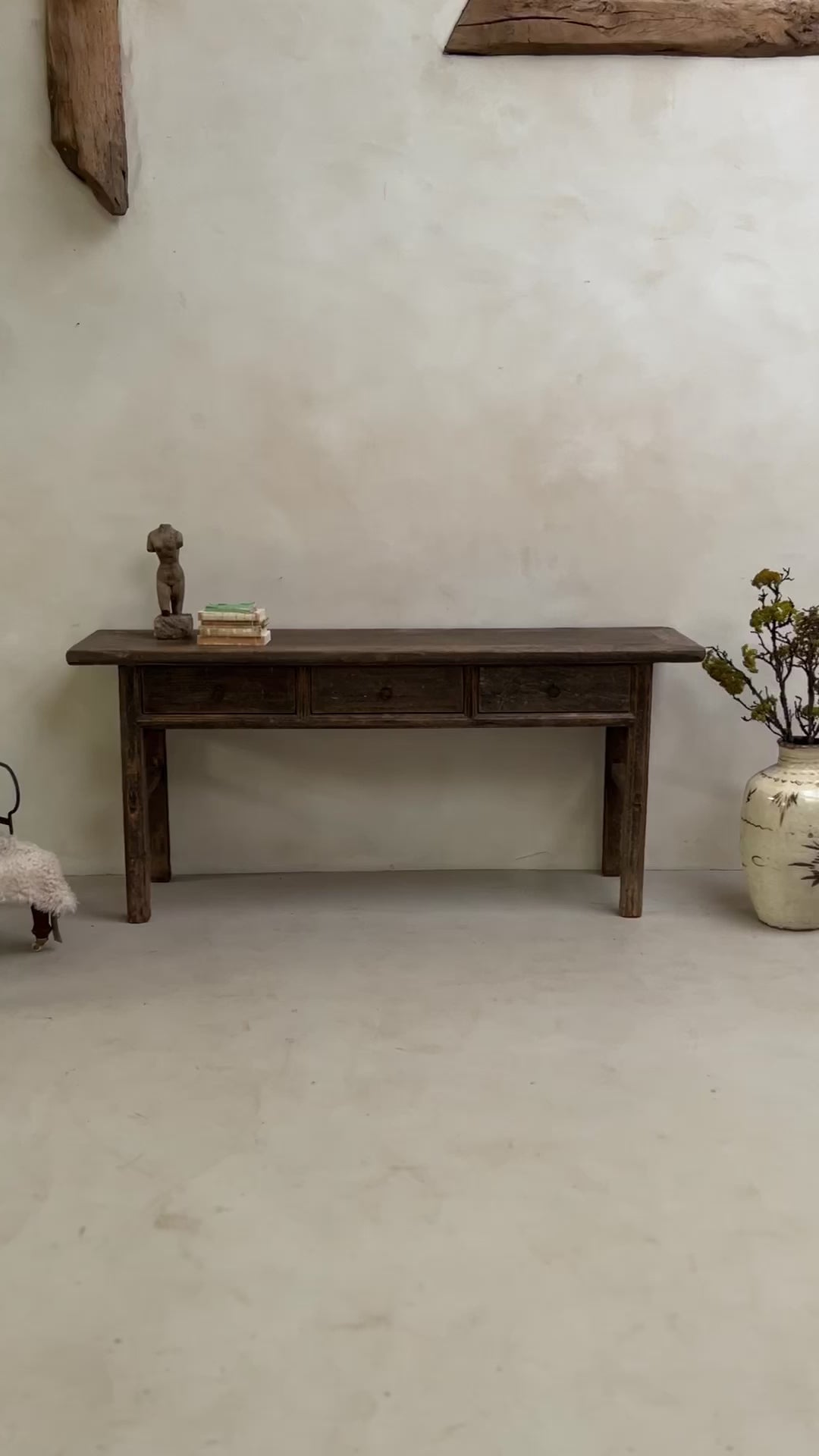Dark Antique Elm Console Table | Wilmslow