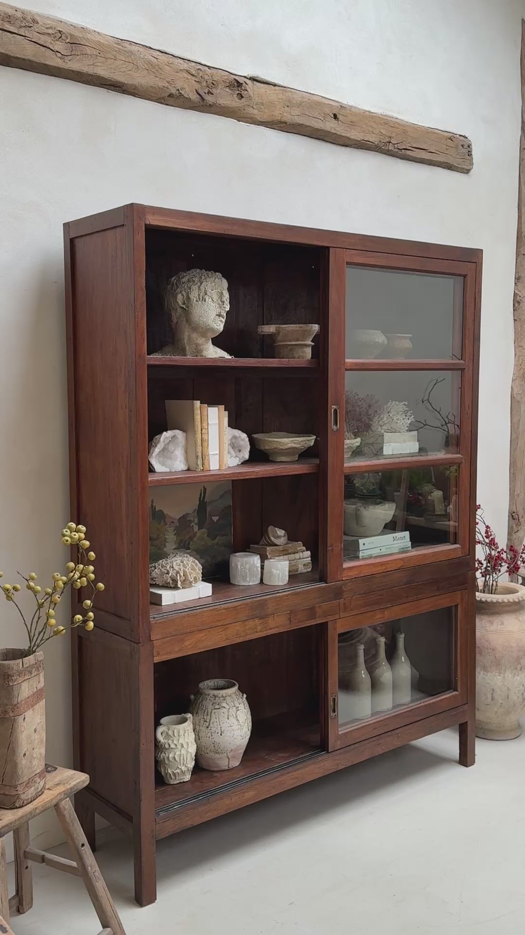 Large Antique School Library Bookcase