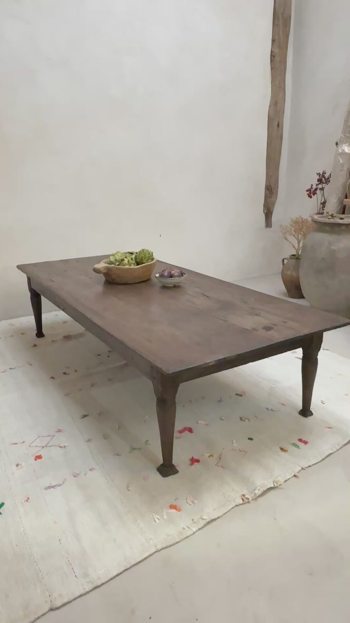 Extra large dark antique oak coffee table