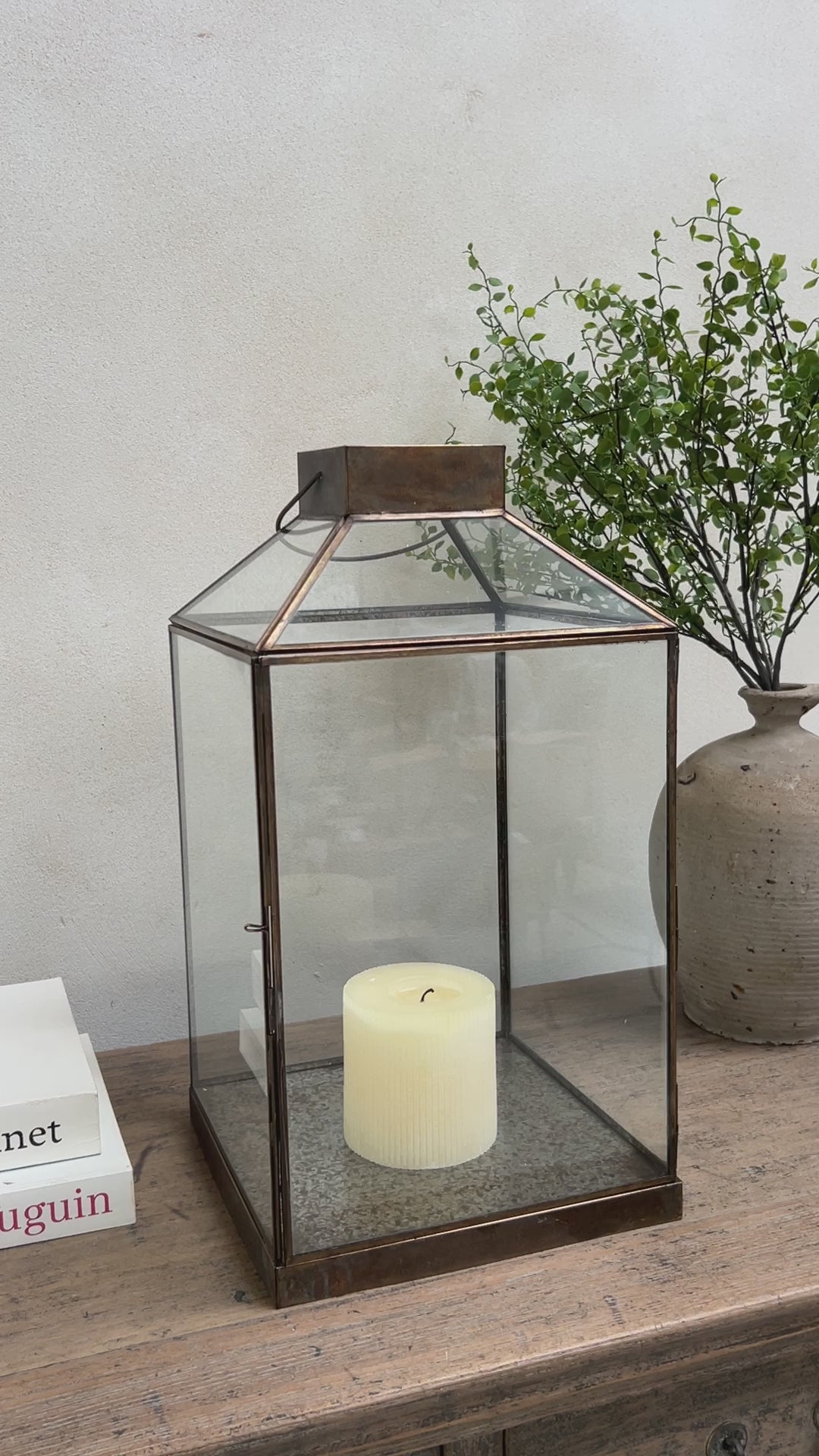 Bronze Metal Glass Lantern | Corfu