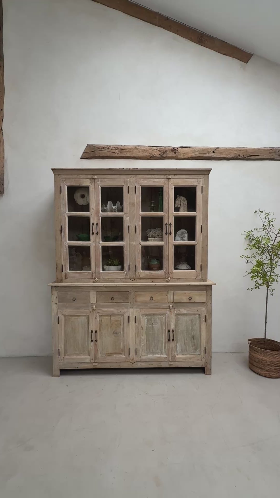 Reclaimed Whitewashed Glazed Cabinet | Solid Wood Dresser Willow