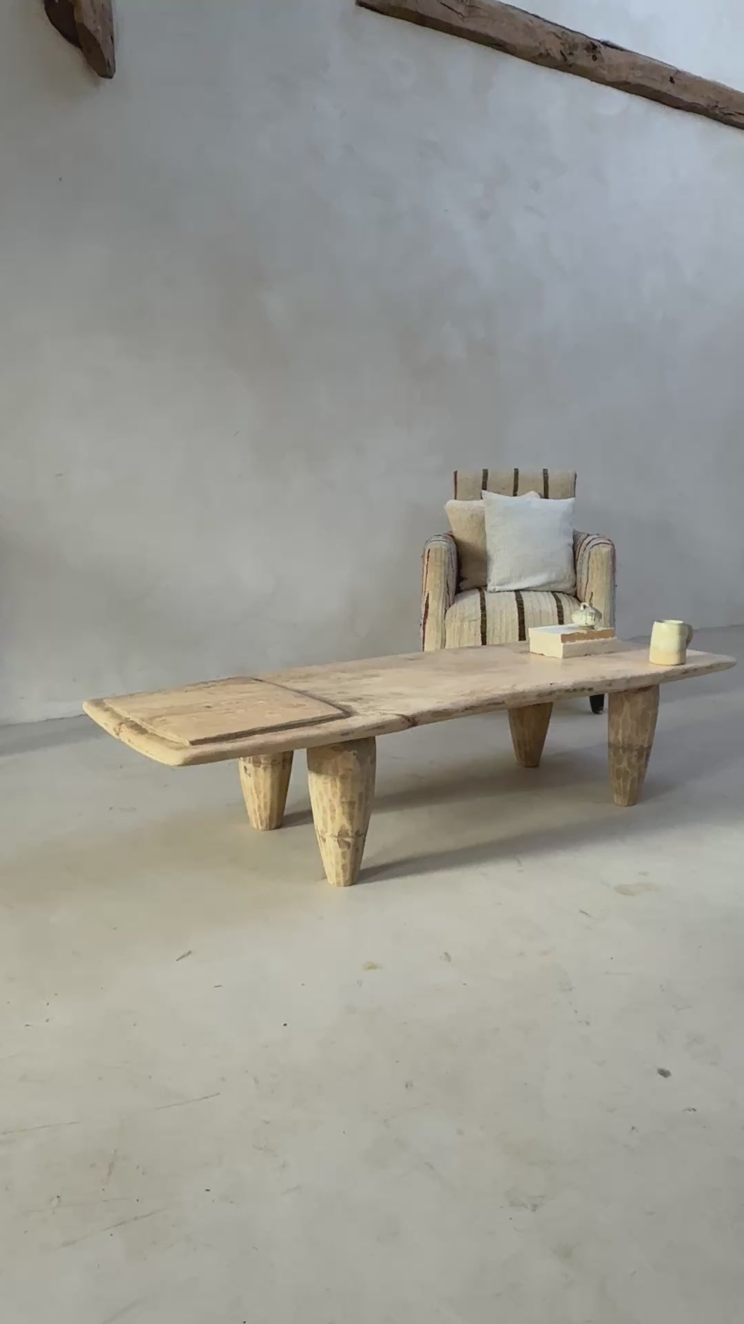 Antique Pale wood Naga Coffee Table