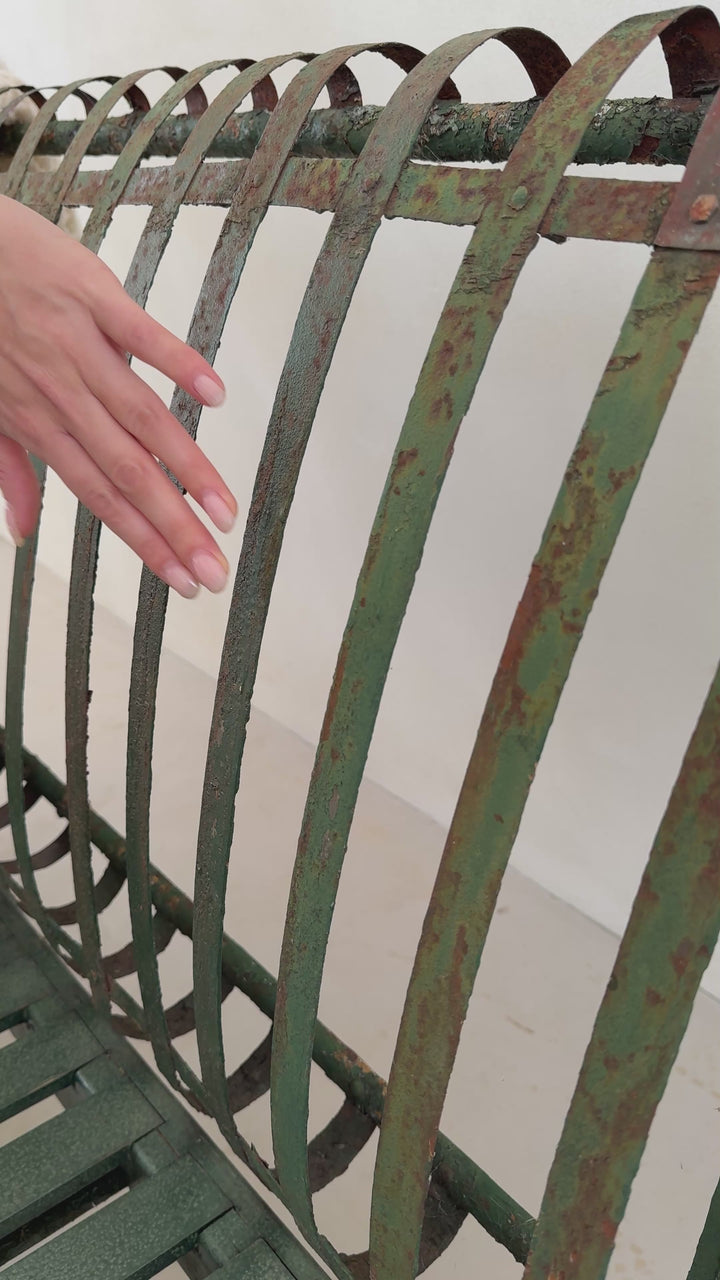 Antique French Metal Garden Bench