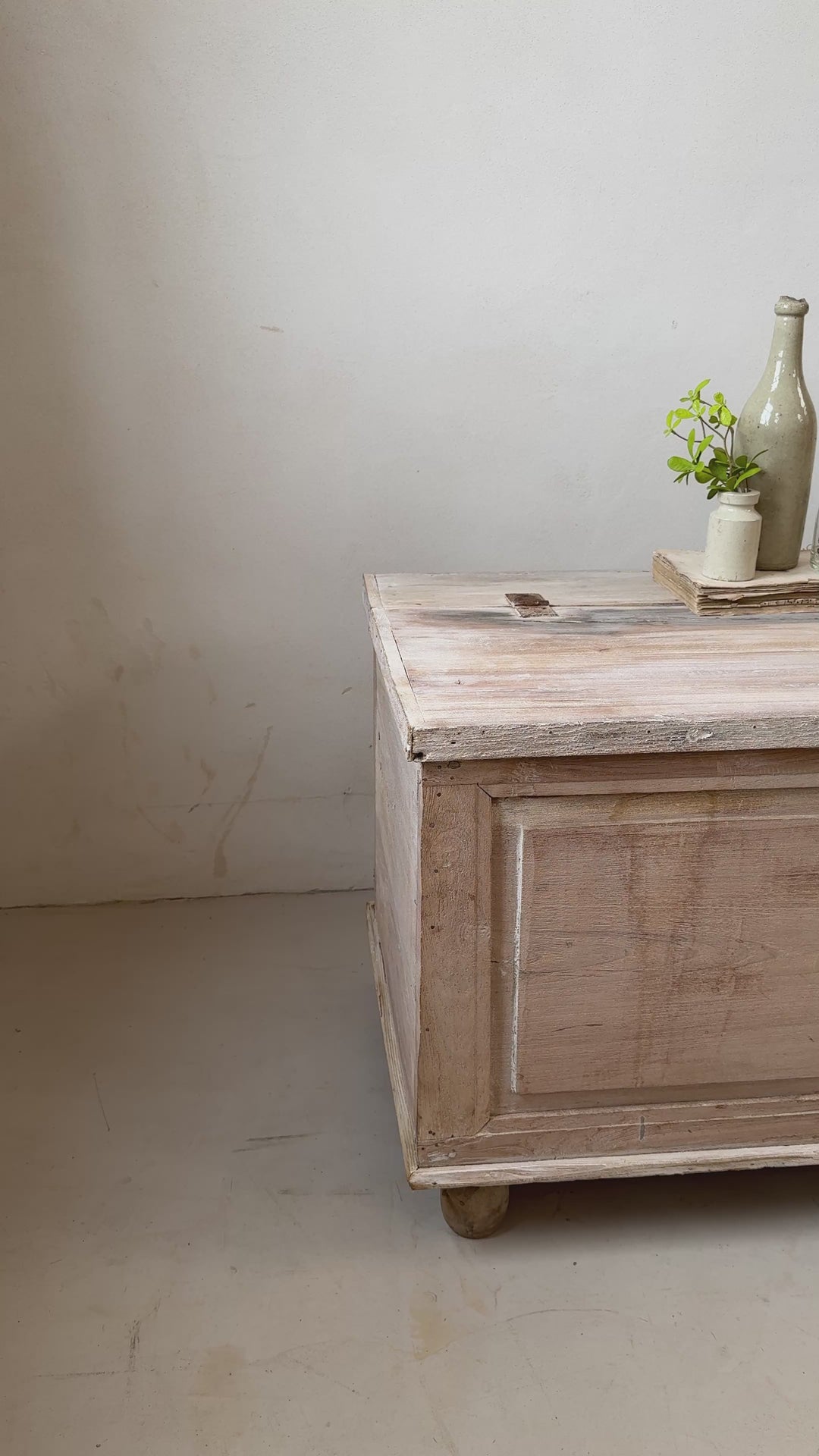 Antique Bleached Teak Blanket Box | Gita