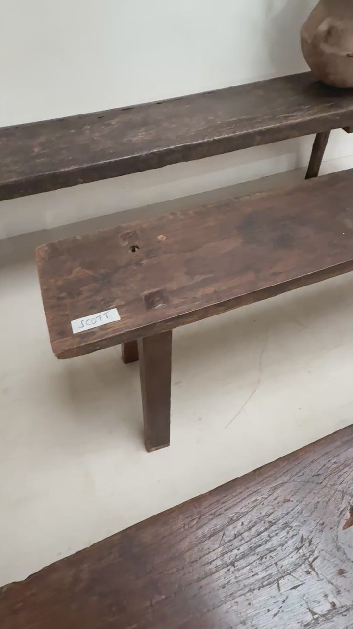 Choice of unique antique dark wood benches