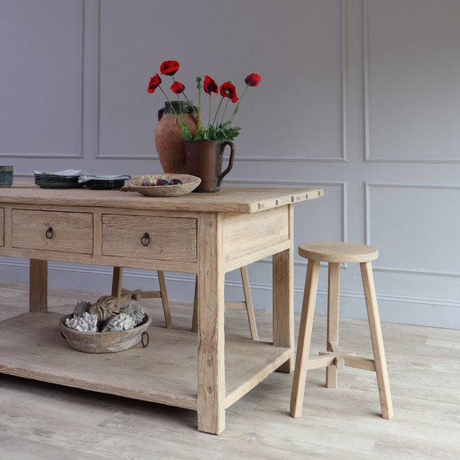 Reclaimed Kitchen Island Durham side view