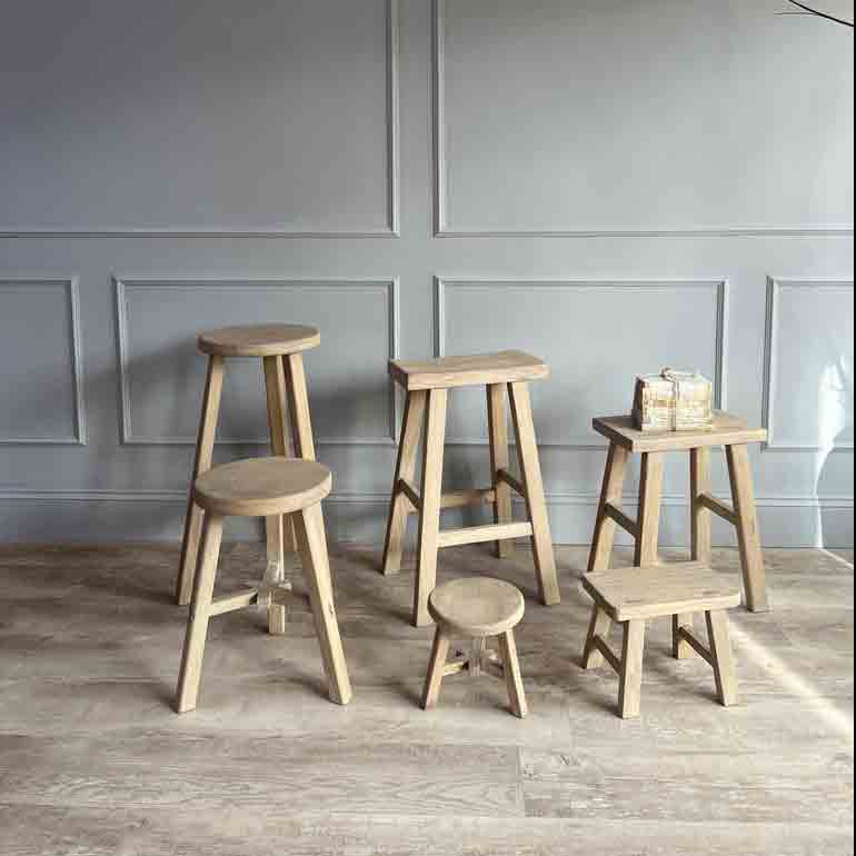 RECLAIMED ROUND STOOL ST IVES