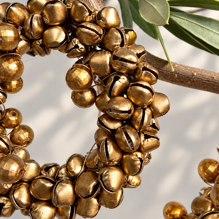 Antique Gold Bell Wreath Christmas Decoration
