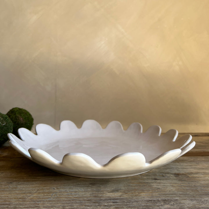White Sculptural Serving Platter