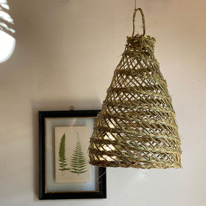 Handmade woven seagrass lantern Large
