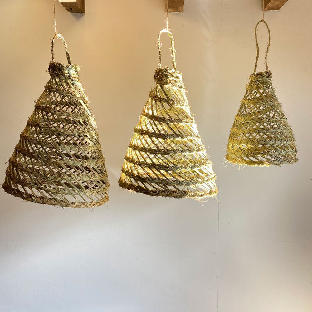 Handmade woven seagrass lantern Small