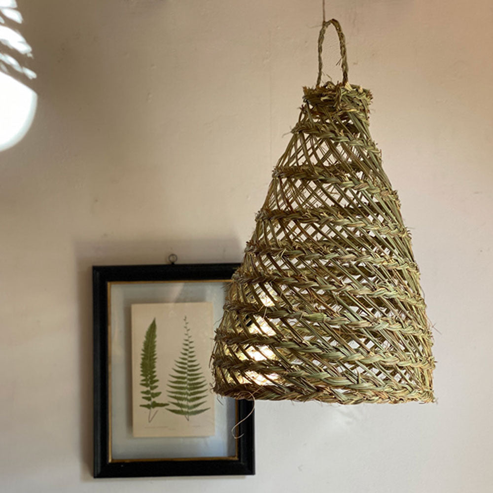 Handmade woven seagrass lantern Medium