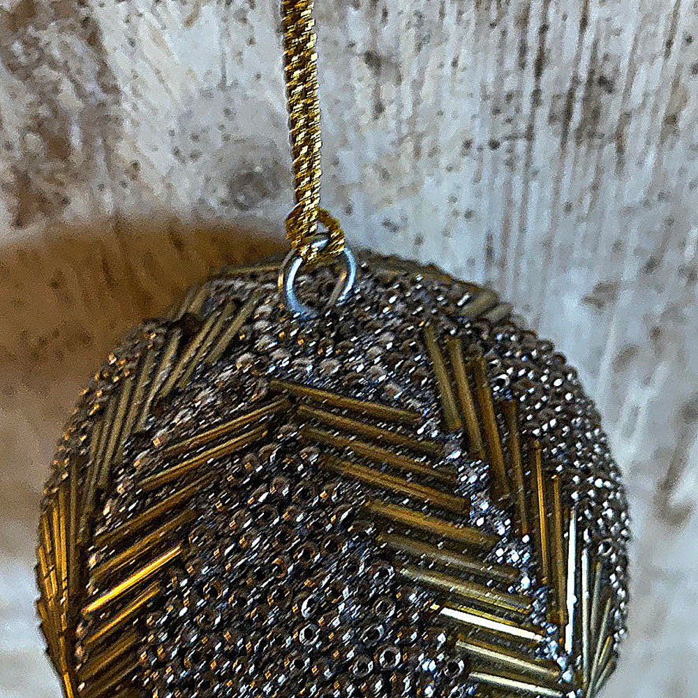 Beaded Bauble Four Lines 7cm