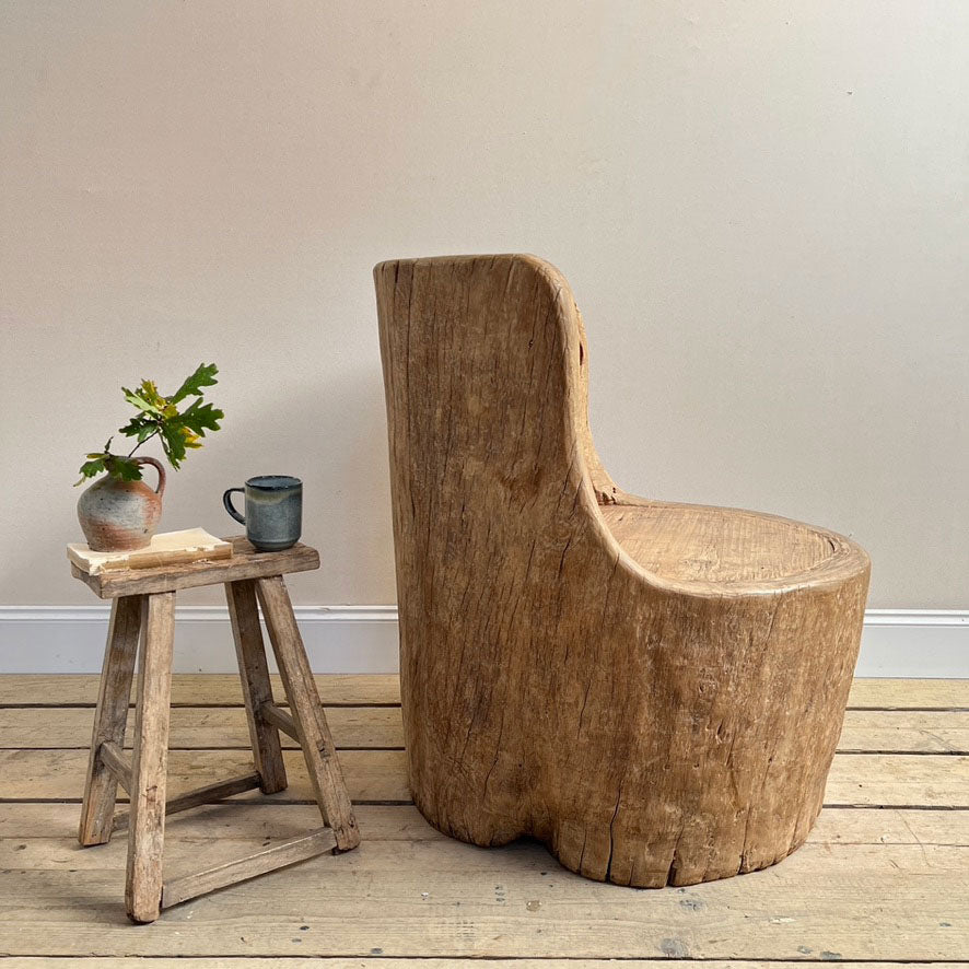 Rustic large tree trunk chair | Sergio