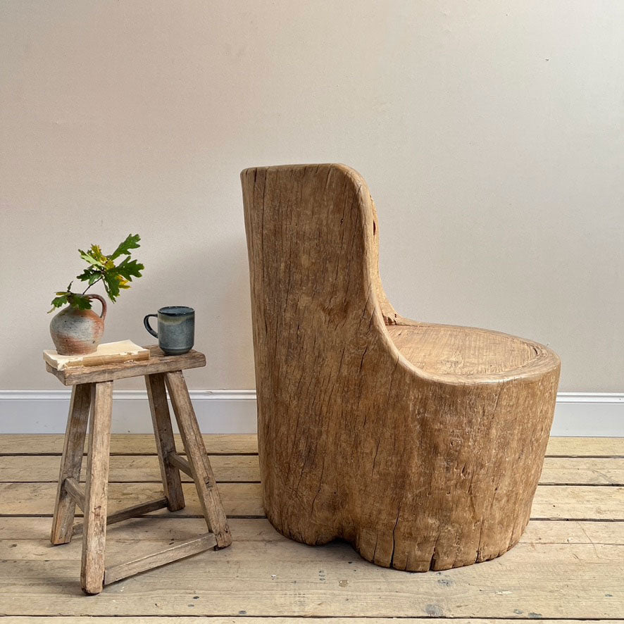 Trunk Chair Rustic large tree trunk chair | Sergio – Home Barn