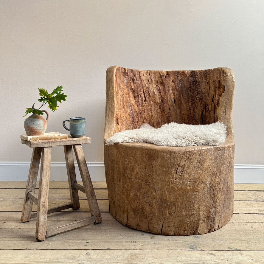 Trunk Chair Rustic large tree trunk chair | Sergio – Home Barn