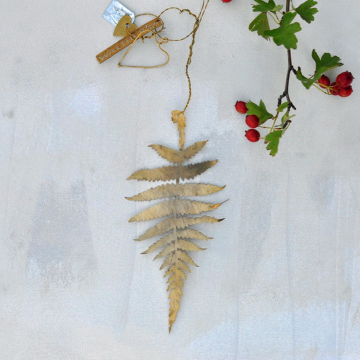 hand crafted fern christmas decoration