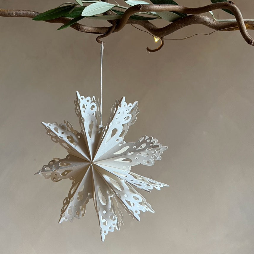 Paper Snowflake Ornament WhitePaper Snowflake Ornament White
