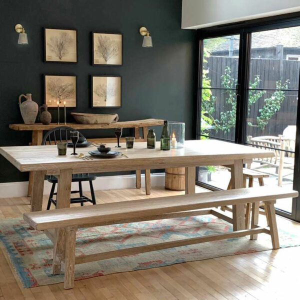 Whitewashed Reclaimed Elm dining table | Snowdon