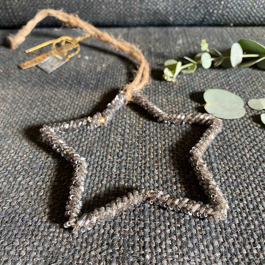 Small Grey Beaded Star | Walther and Co