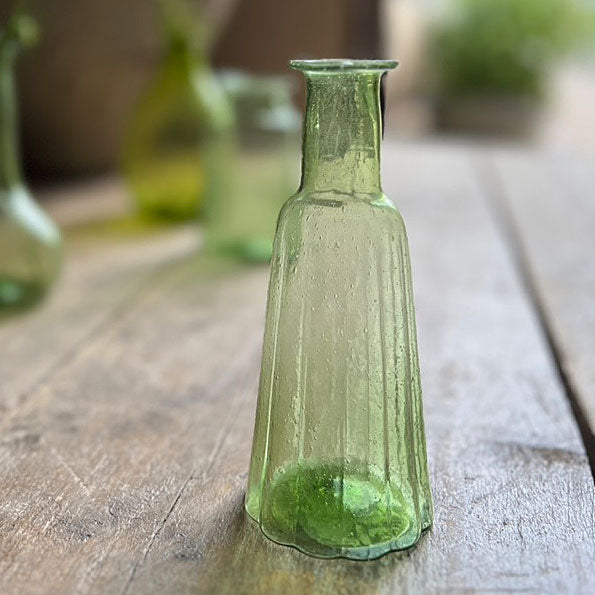 Tapered Recycled Glass Vase Green