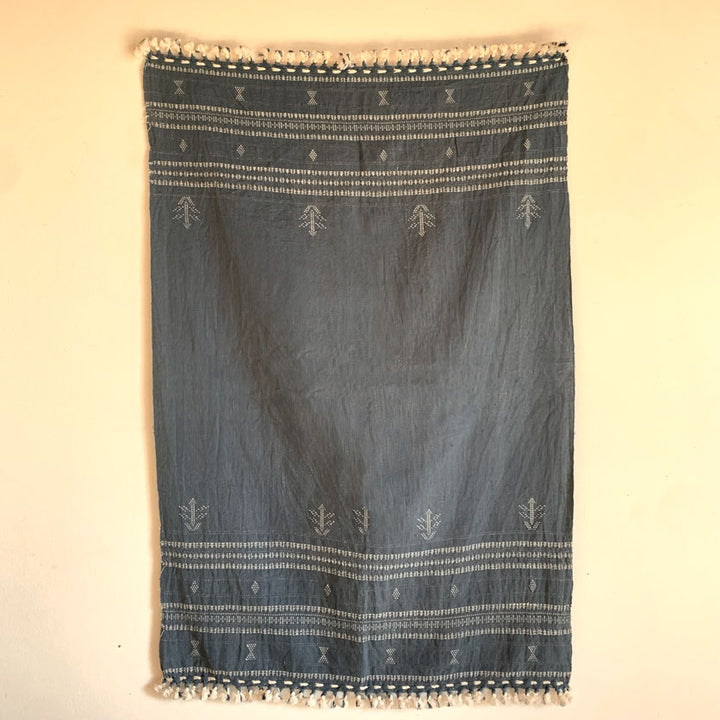 Woven Indigo Cotton Tea Cloth