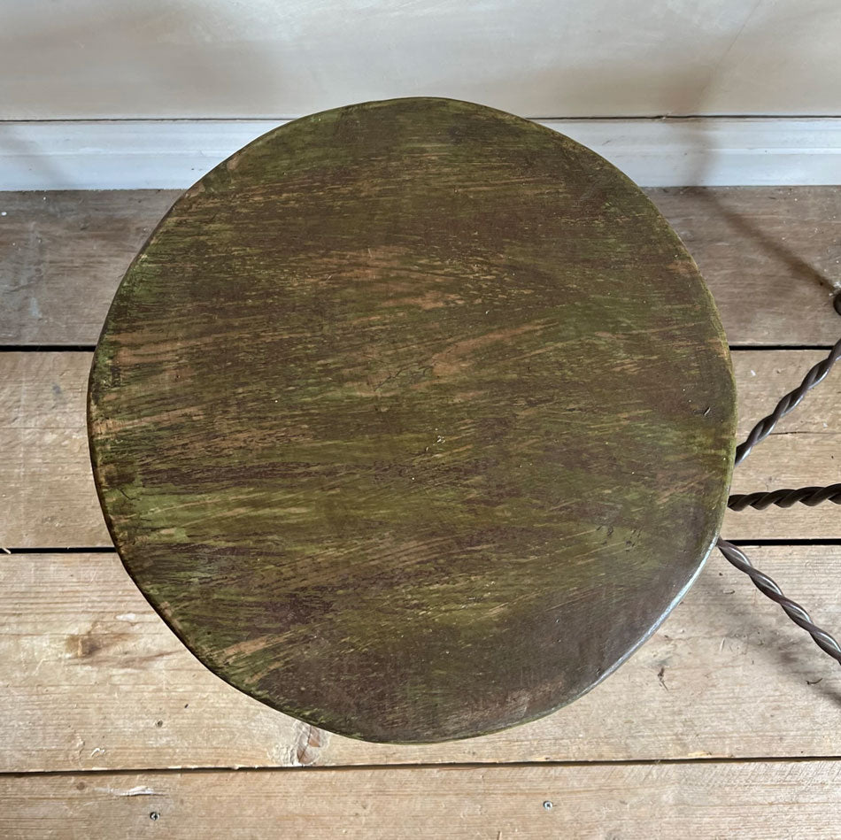 Antique round side table iron