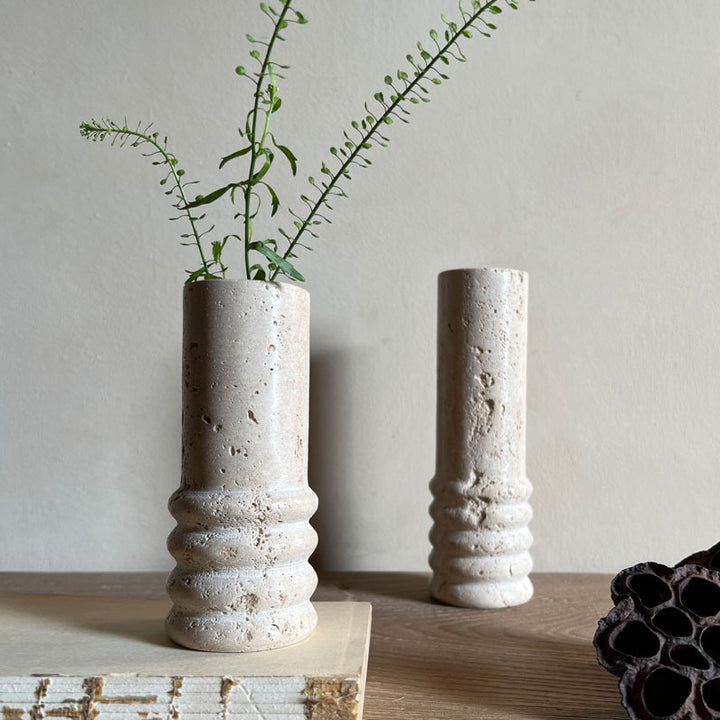 Natural Travertine Vase Small