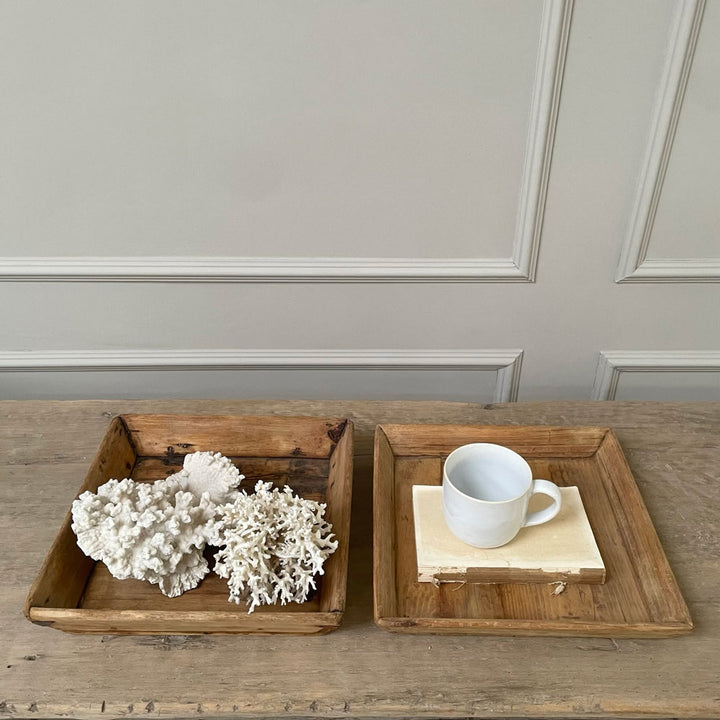Antique wooden tray small