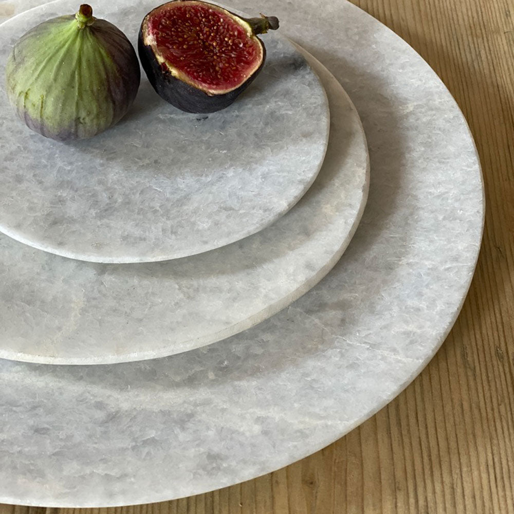 WHITE SOLID MARBLE PLATE LARGE