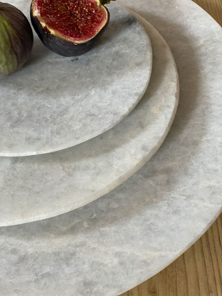 WHITE SOLID MARBLE PLATE LARGE