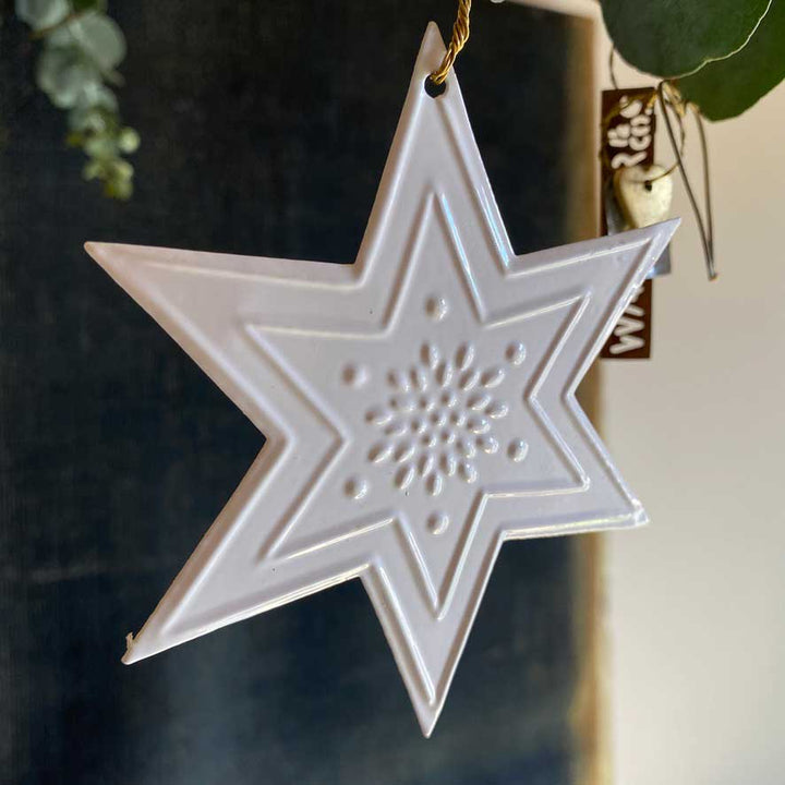 White Star Christmas Tree Decoration