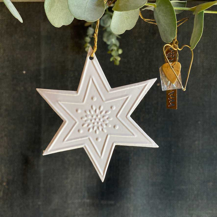 White Star Christmas Tree Decoration