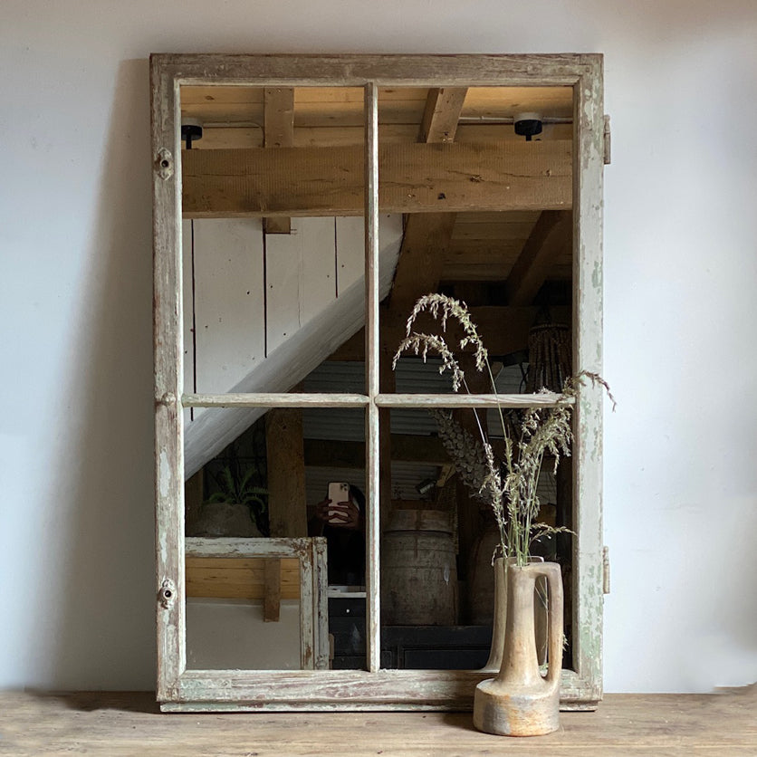 reclaimed timber window mirror